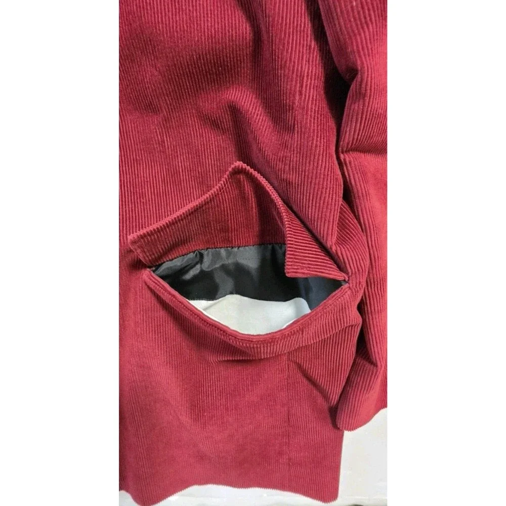 Sheplers Men 54L Western Corduroy Blazer Jacket Red Maroon Yoke Elbow Patch Tall